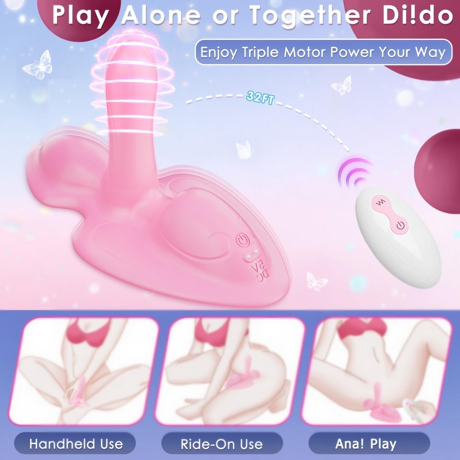 Sit & Ride Vibrator Dildo Sex Machine With Remote Control