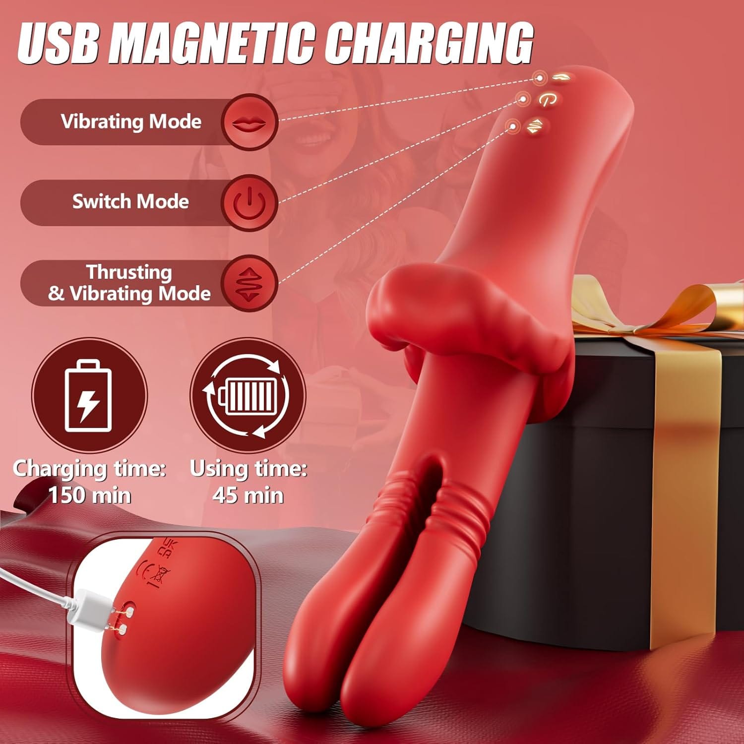 LipLuxe Mouth Clitoral Vibration Thrusting G Spot Vibrator