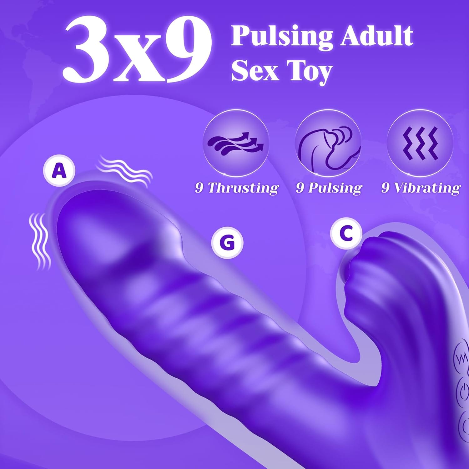 APP-Controlled 9 Pulsing Thrusting Rabbit G Spot Vibrator