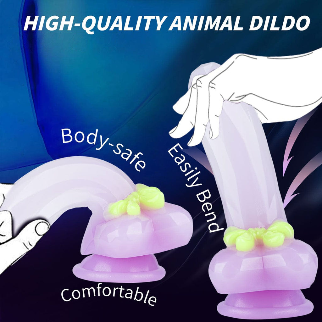 7.48in Gradient Purple Realistic Dildo Butt Plug With Bow