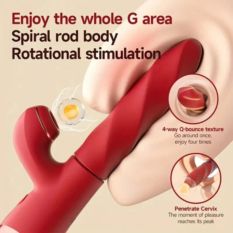 Auto Drilling Rotation G Spot Clitoris Suction Vibrator