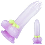 7.48in Gradient Purple Realistic Dildo Butt Plug With Bow