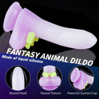 7.48in Gradient Purple Realistic Dildo Butt Plug With Bow