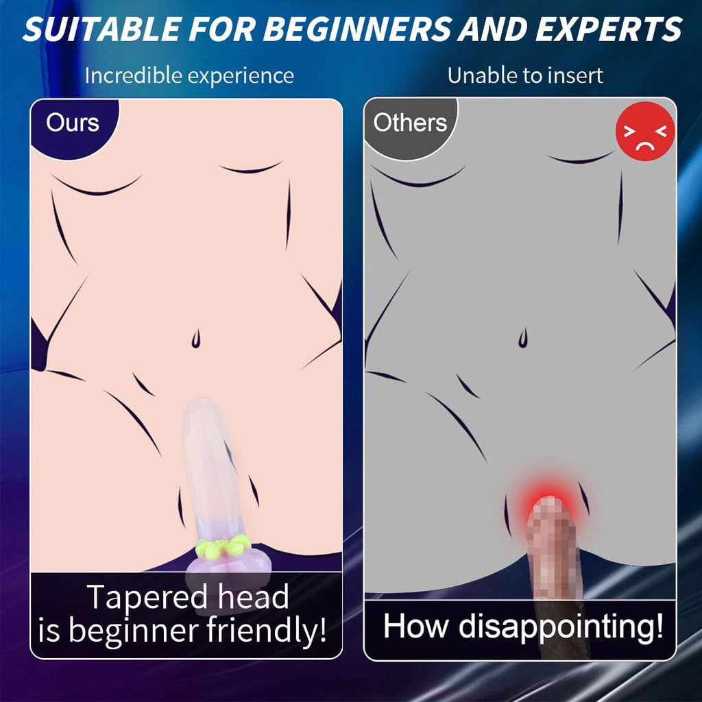 7.48in Gradient Purple Realistic Dildo Butt Plug With Bow